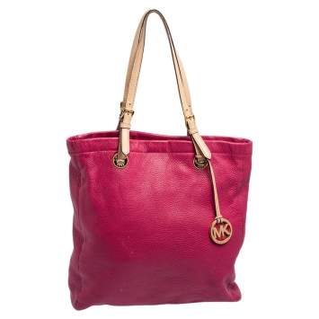 Pre Owned MICHAEL Michael Kors Magenta Leather North South Tote