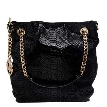 Pre Owned MICHAEL Michael Kors Python Embossed Leather Chain Tote