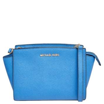 مملوكة مسبقًا MICHAEL Michael Kors Blue Leather Small Selma Crossbody Bag