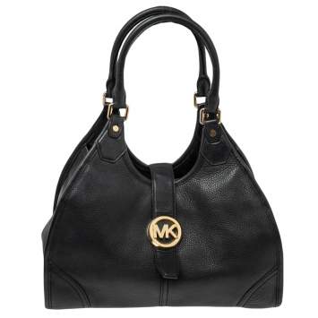 Pre Owned MICHAEL Michael Kors Black Leather Hudson Hobo 