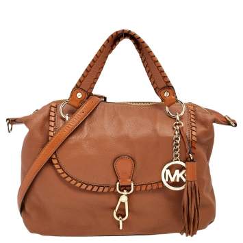 Pre Owned MICHAEL Michael Kors Brown Grained Leather Satchel