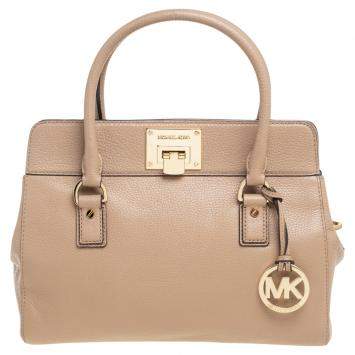Pre Owned MICHAEL Michael Kors Beige Leather Astrid Satchel