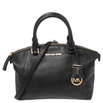 Pre Owned MICHAEL Michael Kors Black Leather Riley Satchel