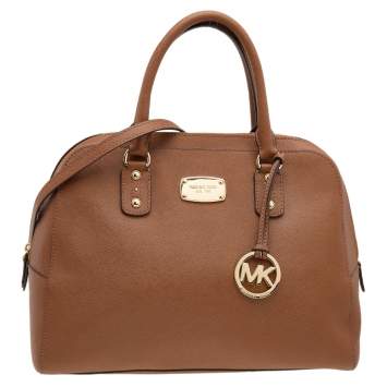 Pre Owned MICHAEL Michael Kors Brown Leather Large Sandrine Satchel