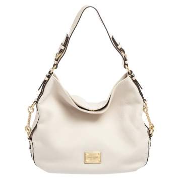 Pre Owned MICHAEL Michael Kors White Leather Hobo