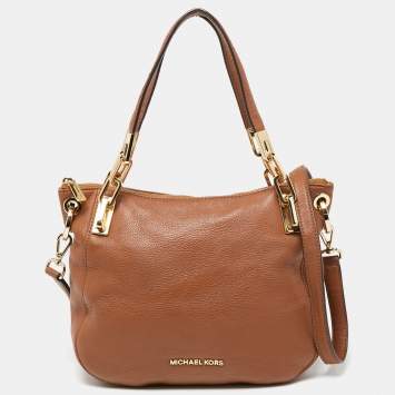 Pre Owned MICHAEL Michael Kors Brown Leather Brooke Shoulder Bag