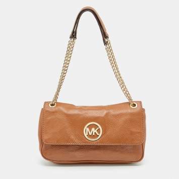 مملوكة مسبقًا MICHAEL Michael Kors Brown Leather Fulton Shoulder Bag