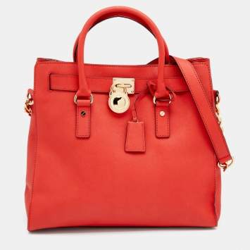 مملوكة مسبقًا MICHAEL Michael Kors Red Leather Hamilton Tote