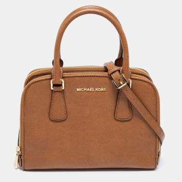 Pre Owned MICHAEL Michael Kors Tan Leather Medium Reese Satchel