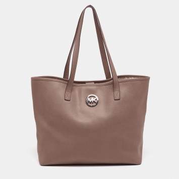 Pre Owned MICHAEL Michael Kors Brown Saffiano Leather Jet Set Travel Tote
