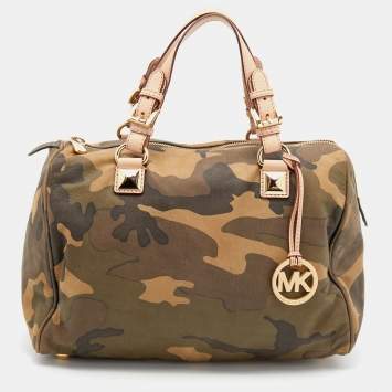 مملوكة مسبقًا MICHAEL Michael Kors Multicolor Camo Leather Grayson Satchel