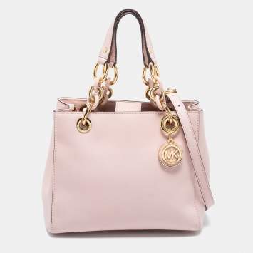 Pre Owned MICHAEL Michael Kors Pink Leather Small Cynthia Tote