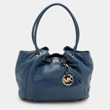 مملوكة مسبقًا MICHAEL Michael Kors Blue Leather Ring Tassel Tote 