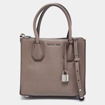 Pre Owned MICHAEL Michael Kors Beige Leather Mini Mercer Tote