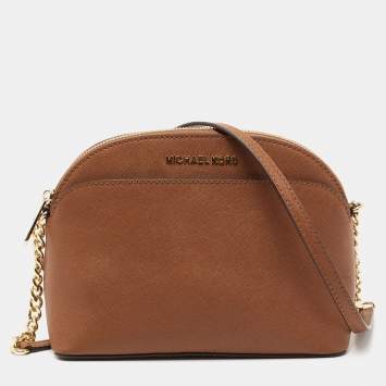 Pre Owned MICHAEL Michael Kors Tan Leather Emmy Crossbody Bag
