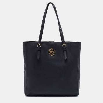 Pre Owned MICHAEL Michael Kors Black Leather Tote