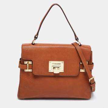 Pre Owned MICHAEL Michael Kors Brown Leather Astrid Top Handle Bag