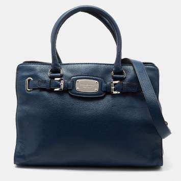 مملوكة مسبقًا MICHAEL Michael Kors Blue Leather Large Hamilton Satchel