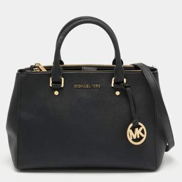 Pre Owned MICHAEL Michael Kors Black Saffiano Leather Medium Kellen Tote