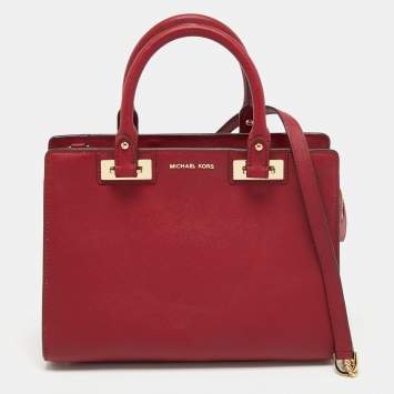 Pre Owned MICHAEL Michael Kors Burgundy LeatherKellen Satchel