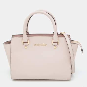 مملوكة مسبقًا MICHAEL Michael Kors Blossom Pink Leather Medium Selma Satchel
