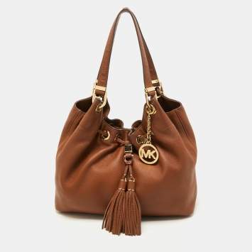 Pre Owned MICHAEL Michael Kors Brown Leather Camden Drawstring Hobo