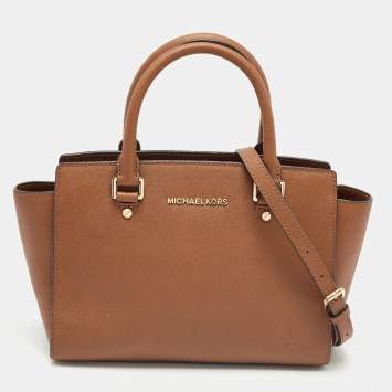 Pre Owned MICHAEL Michael Kors Brown Leather Medium Selma Satchel