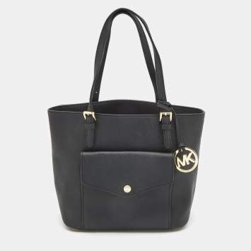 Pre Owned  MICHAEL Michael Kors Black Saffiano Leather Reise Handtassche Tote