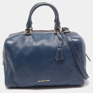 مملوكة مسبقًا MICHAEL Michael Kors Navy Blue Leather Kirby Satchel