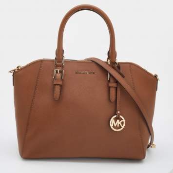 Pre Owned MICHAEL Michael Kors Tan Leather Ciara Satchel