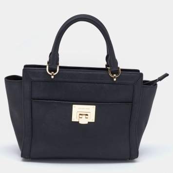 Pre Owned MICHAEL Michael Kors Black Saffiano Leather Tina TZ Tote