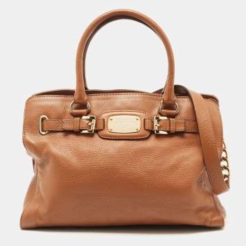 Pre Owned MICHAEL Michael Kors Brown Leather East West Hamilton Tote