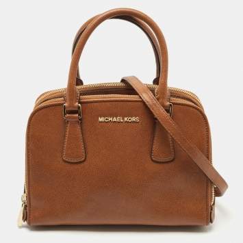 Pre Owned MICHAEL Michael Kors Brown Leather Medium Reese Satchel