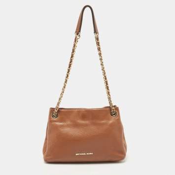 Pre Owned MICHAEL Michael Kors Brown Leather Chain Shoulder Bag