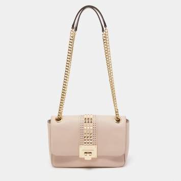 Pre Owned Michael Michael Kors Dusty Pink Studded Leather Tina Shoulder Bag