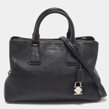 Pre Owned MICHAEL Michael Kors Black Leather Large Camille Tote