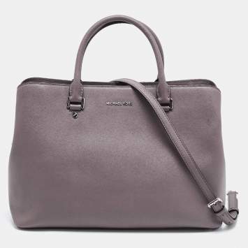 Pre Owned MICHAEL Michael Kors Grey Leather Savannah Tote