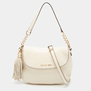 مملوكة مسبقًا MICHAEL Michael Kors Off White Leather Bedford Crossbody Bag