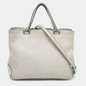 Pre Owned MICHAEL Michael Kors Grey Leather Anabelle Tote