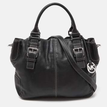 Pre Owned MICHAEL Michael Kors Black Leather Brookville Tote
