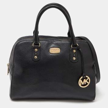 Pre Owned MICHAEL Michael Kors Black Leather Dome Satchel