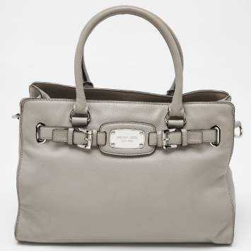 Pre Owned MICHAEL Michael Kors Grey Saffiano Leather Medium East West Dillon Tote