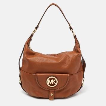 Pre Owned MICHAEL Michael Kors Brown Leather Fulton Hobo