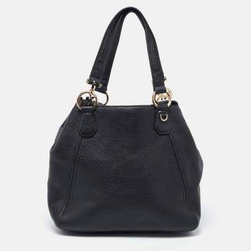 Pre Owned MICHAEL Michael Kors Black Leather Fulton Tote