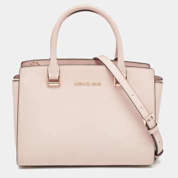 Pre Owned MICHAEL Michael Kors Light Pink Saffiano Leather Medium Selma Tote