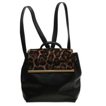 Pre Owned MICHAEL Michael Kors Leopard Print Calfhair and Leather Lana Backpack 