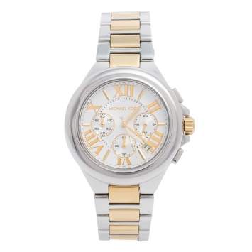 Pre Owned Michael Kors Silver Two Tone Stainless Steel Camille MK5653 Women's Wristwatch 43 mm