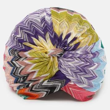 Pre Owned Missoni Mare Multicolor Chevron Knit Turban One Size