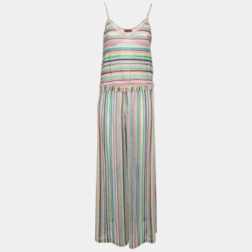Pre Owned Missoni Mare Multicolor Patterned Lurex Knit Jumpsuit L