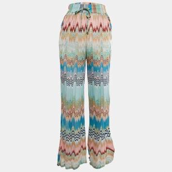 Pre Owned Missoni Mare Multicolor Patterned Knit Cover-Up Beach Pants S